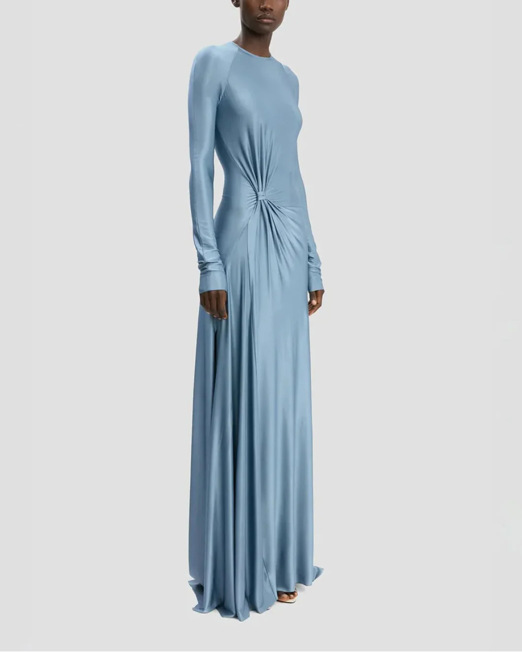 Victoria Beckham Twist Waist Gown - Stone - Image 3