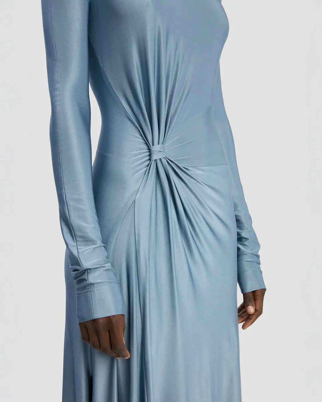 Victoria Beckham Twist Waist Gown - Stone - Image 5