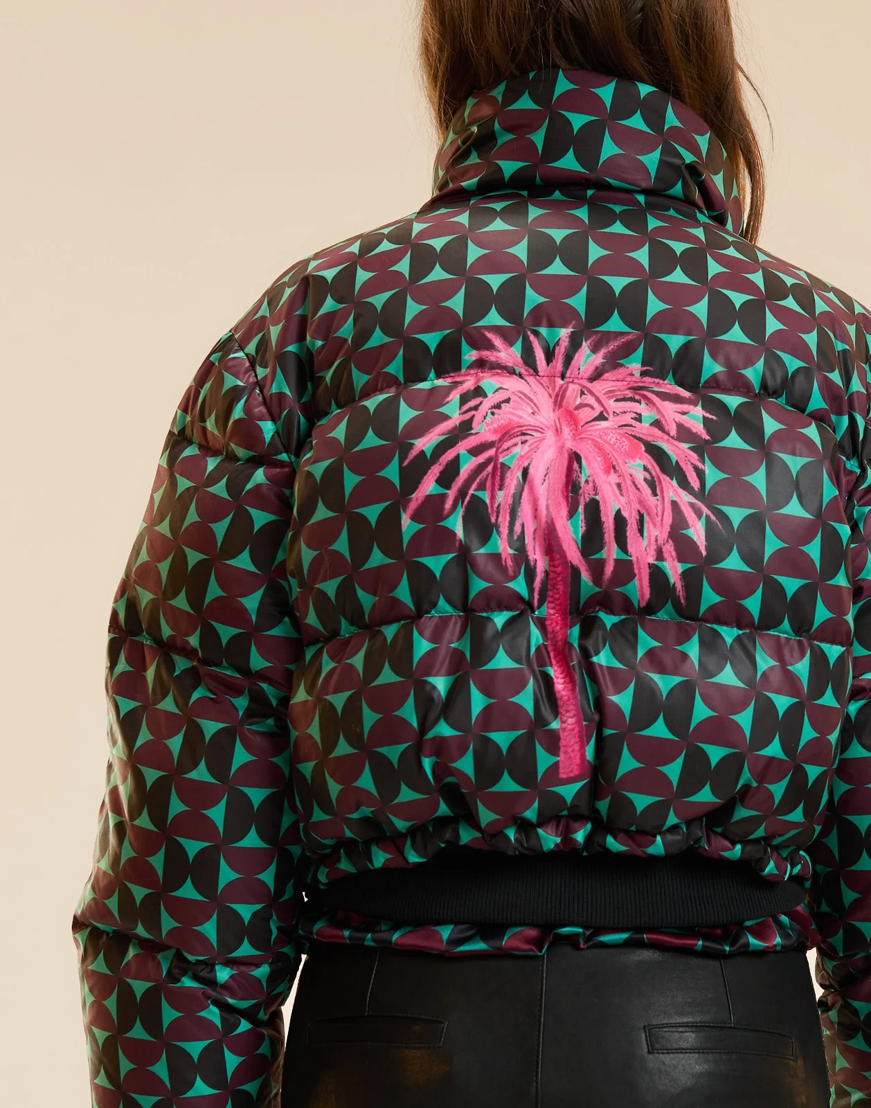Cynthia Rowley Art Nouveau Puffer Jacket - Burgundy - Image 5