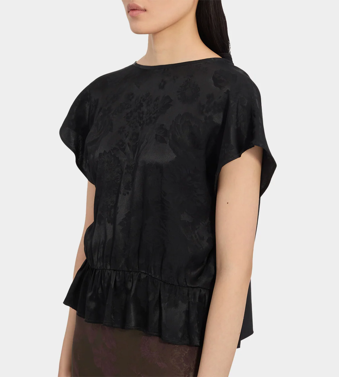 MM6 Maison Margiela Jacquard Short-Sleeved Top - Black - Image 4