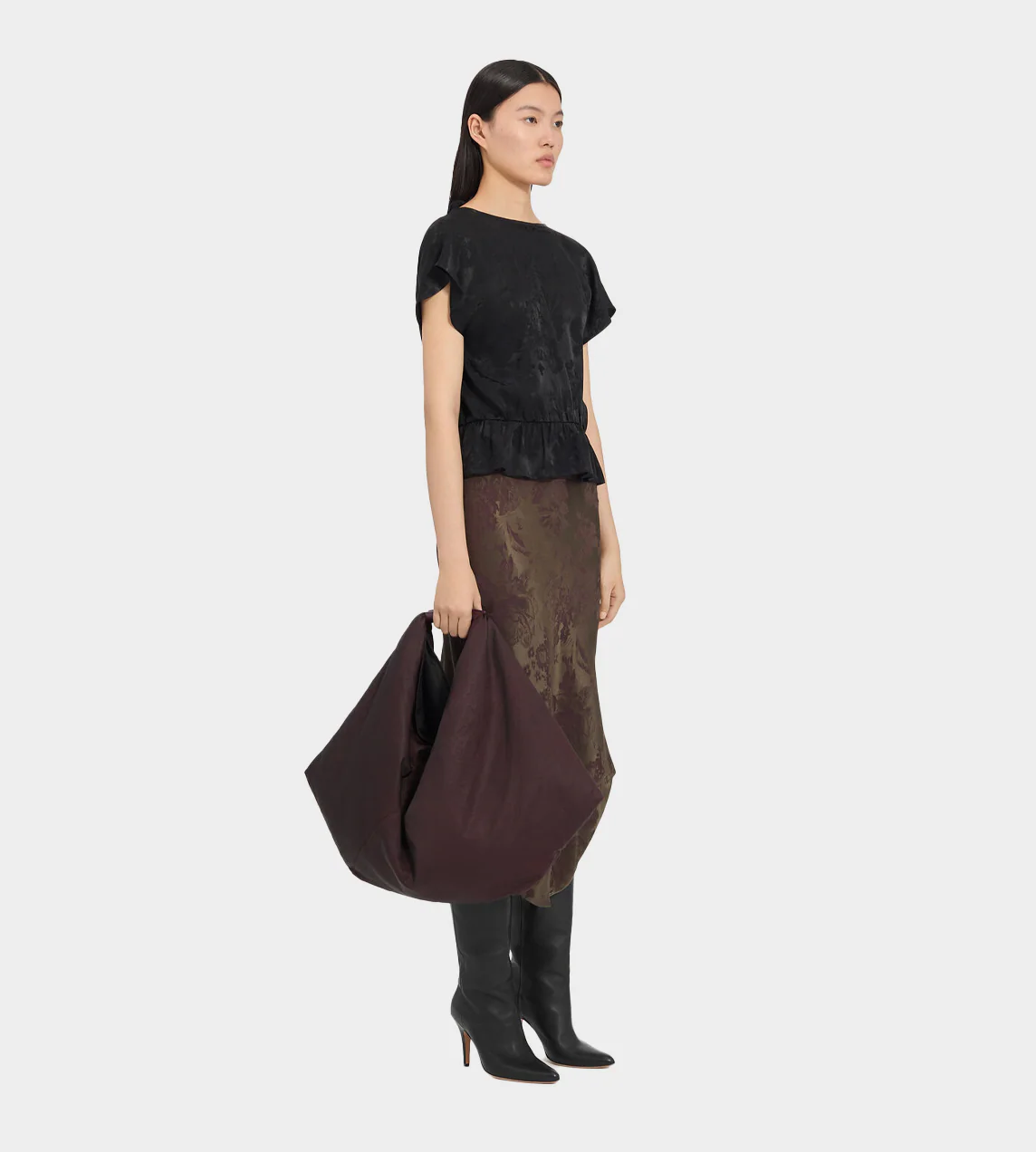 MM6 Maison Margiela Jacquard Short-Sleeved Top - Black - Image 5