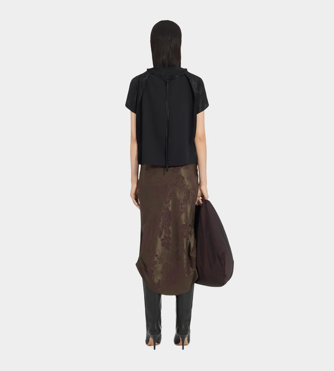 MM6 Maison Margiela Jacquard Short-Sleeved Top - Black - Image 6
