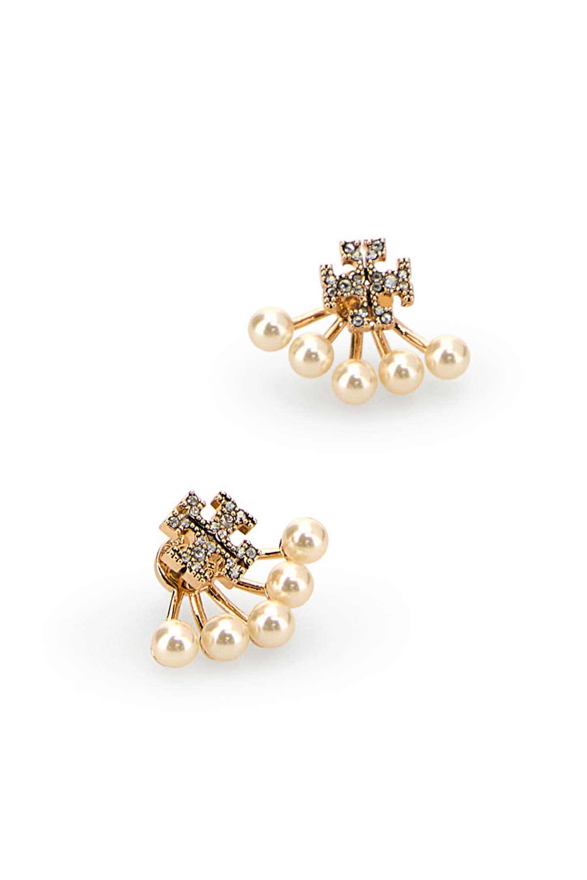 Tory Burch Metal and Pearls Earrings - Image 2