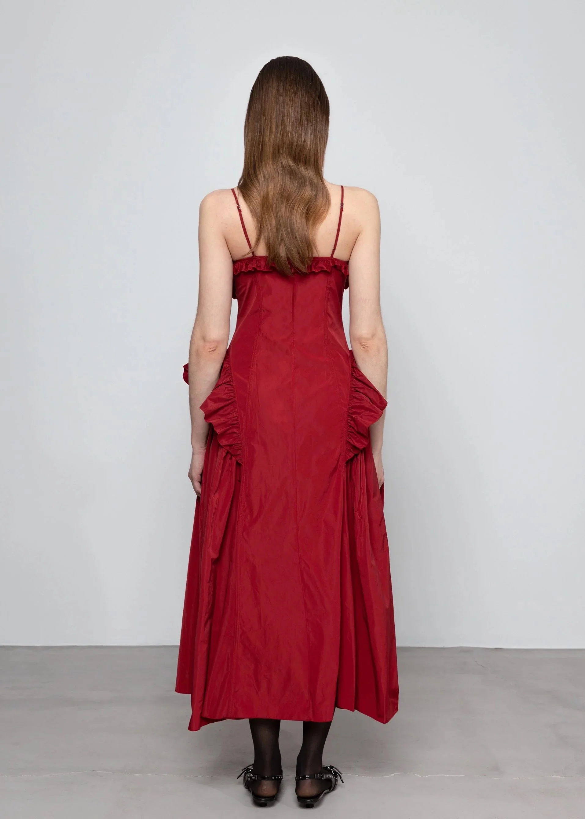 Esthé Taffeta Cut-out Slip Dress - Image 4