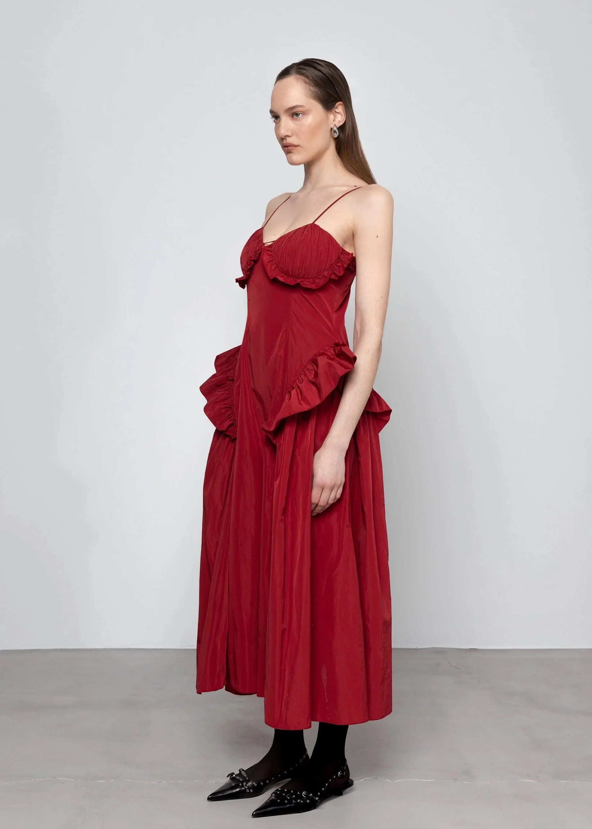 Esthé Taffeta Cut-out Slip Dress - Image 5
