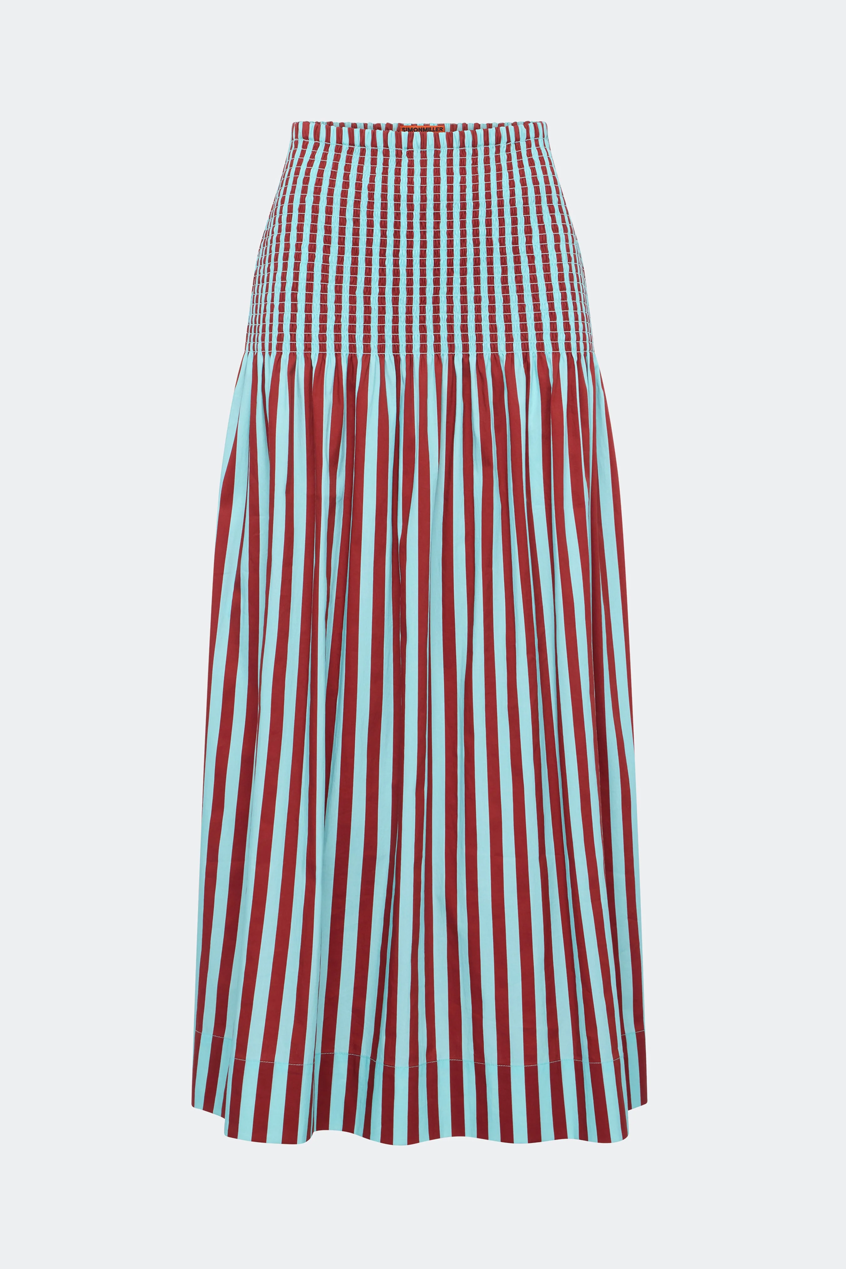 Simon Miller Flor Poplin Skirt - Salted Blue/Crimson - Image 2