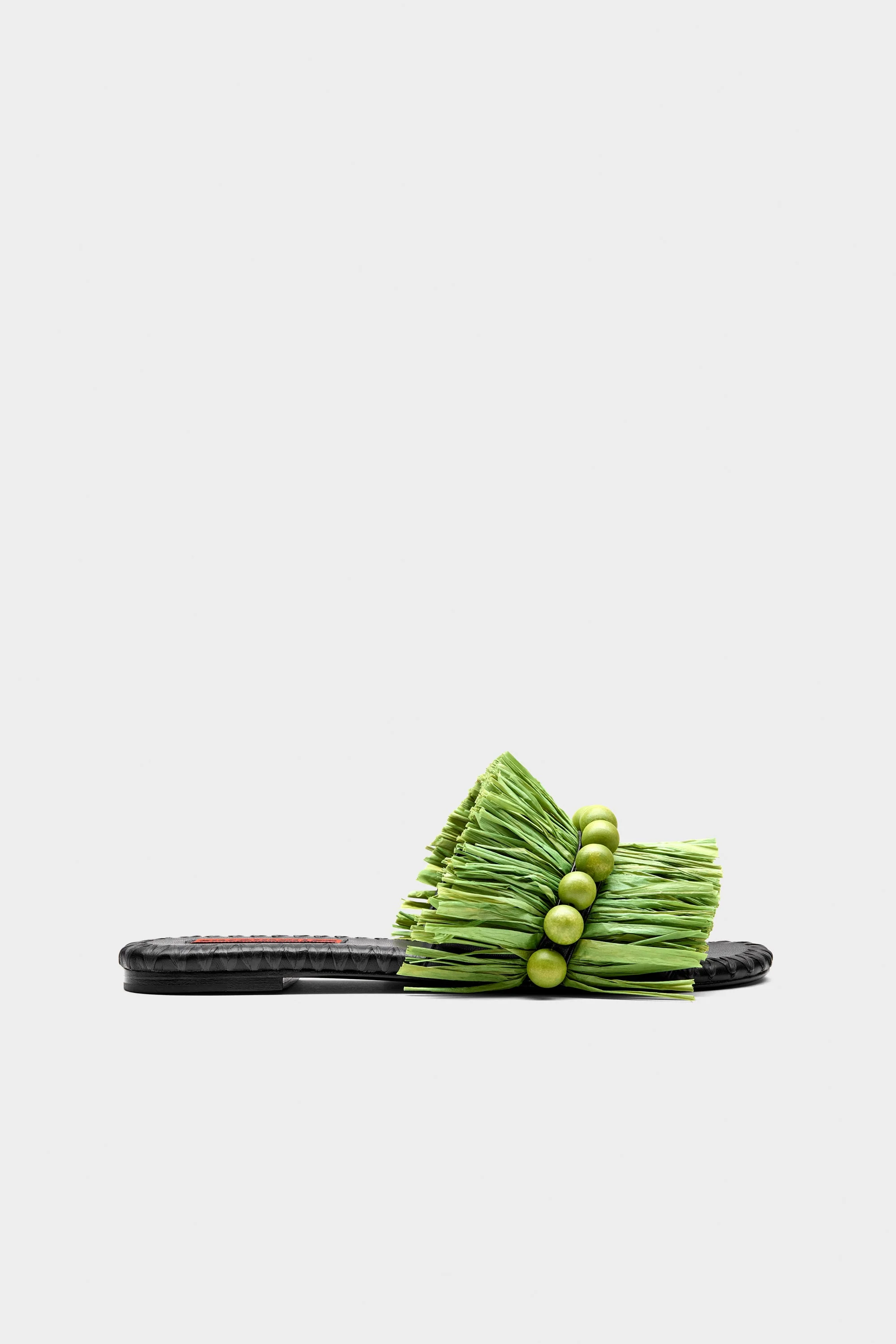 Simon Miller Island Fringe Salerno Sandal - Moss Green/Black - Image 2