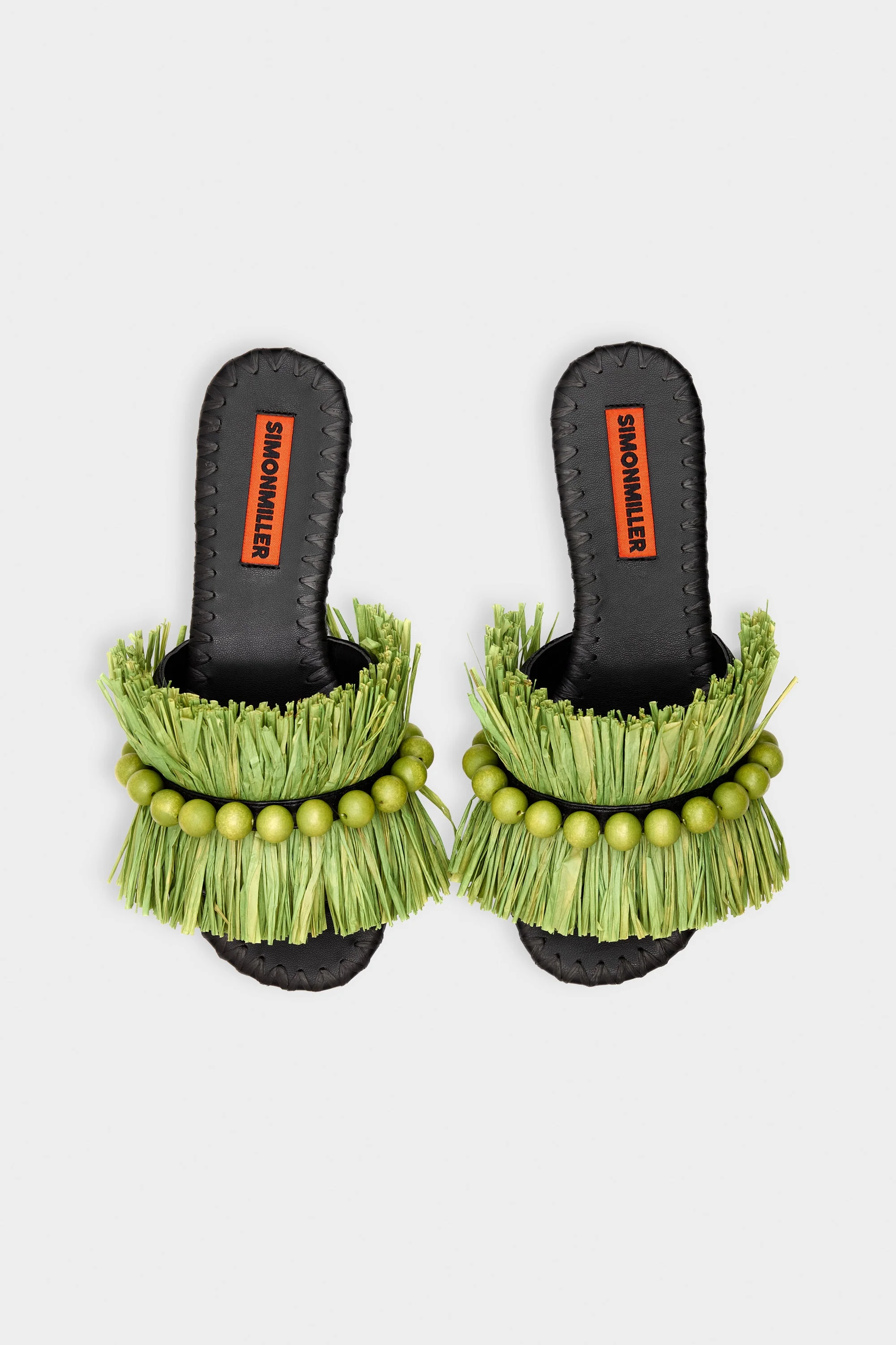 Simon Miller Island Fringe Salerno Sandal - Moss Green/Black - Image 3
