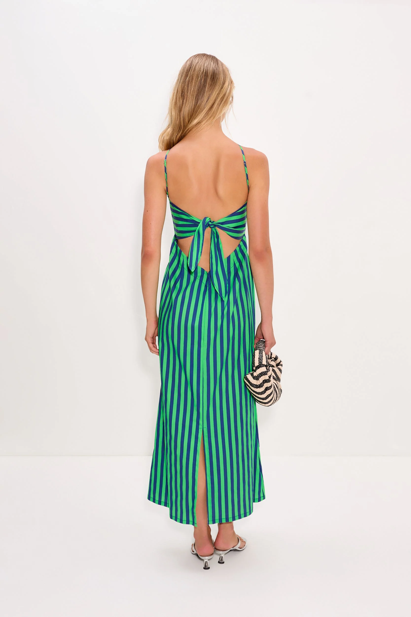Simon Miller Kit Poplin Dress - Navy/Grass Green - Image 5