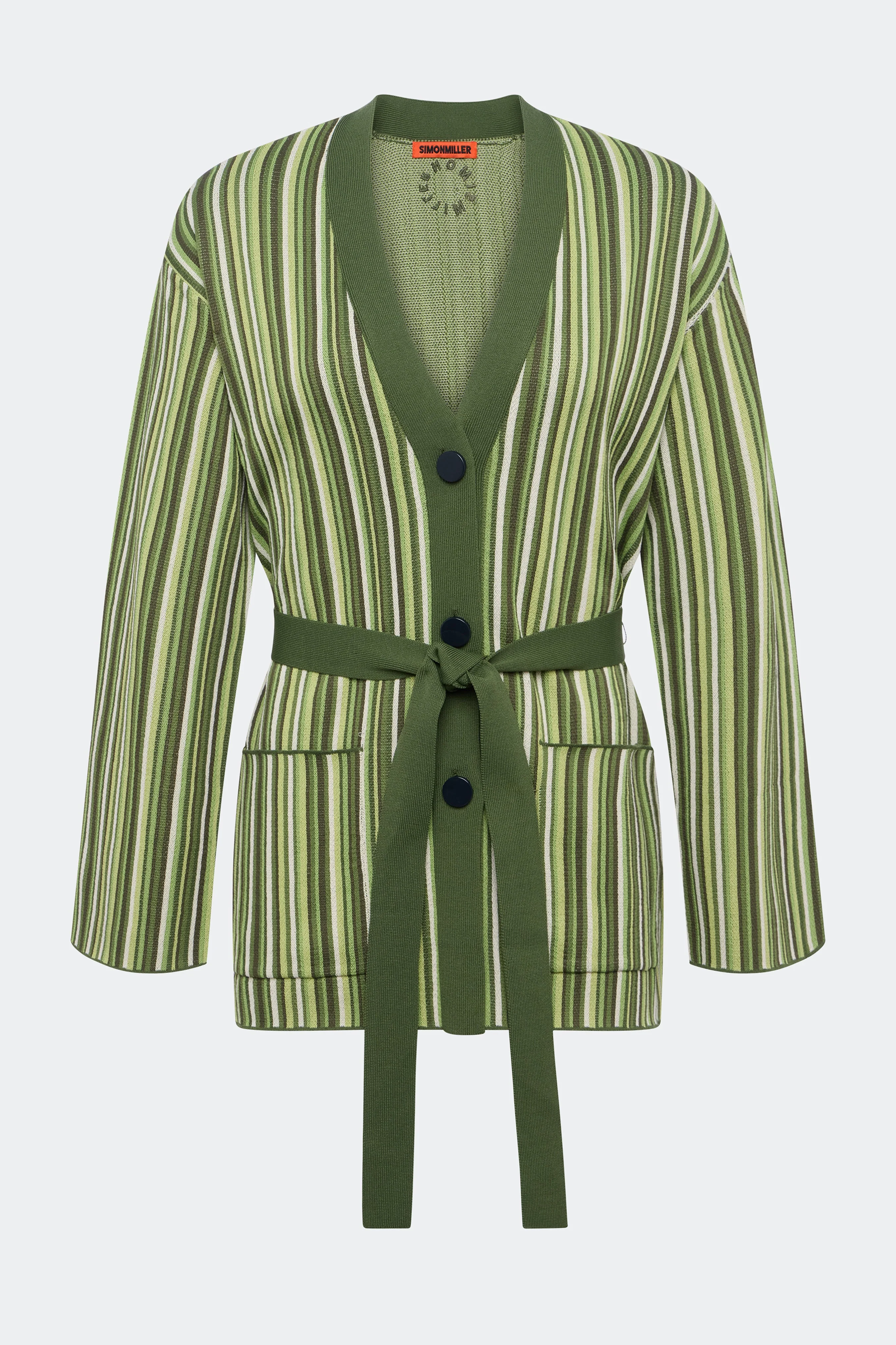 Simon Miller Max Belted Cardigan - Landscape Multi Stripe - Image 2
