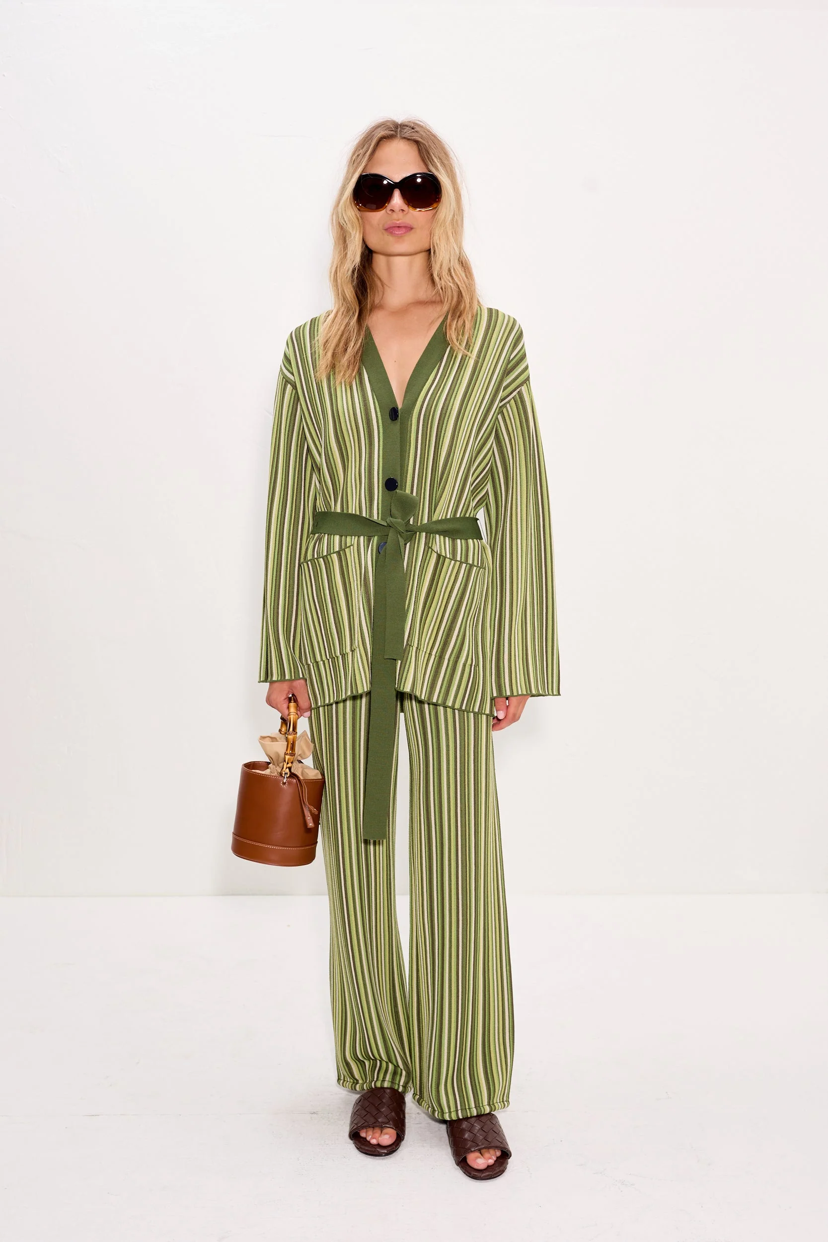 Simon Miller Max Belted Cardigan - Landscape Multi Stripe - Image 6