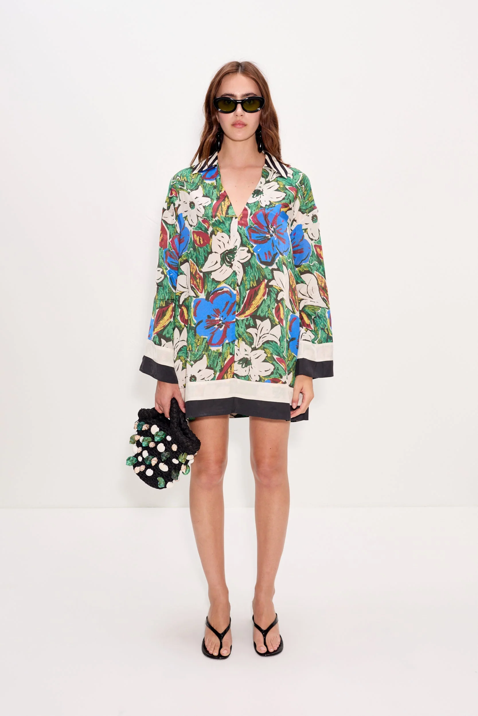 Simon Miller Diaz Mini Dress - Tropical Floral Print Combo - Image 2
