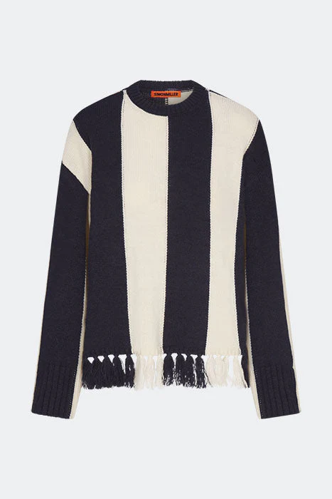 Simon Miller Faye Tassel Sweater - Navy/Cream