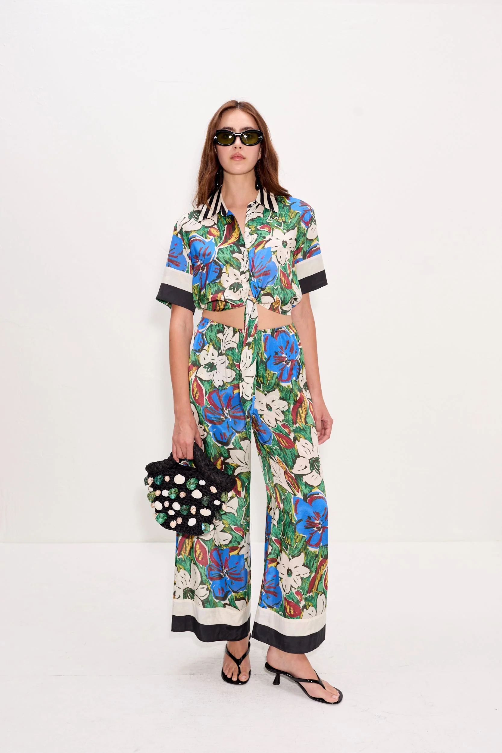 Simon Miller Nella Wide Leg Pant - Tropical Floral Print Combo - Image 2