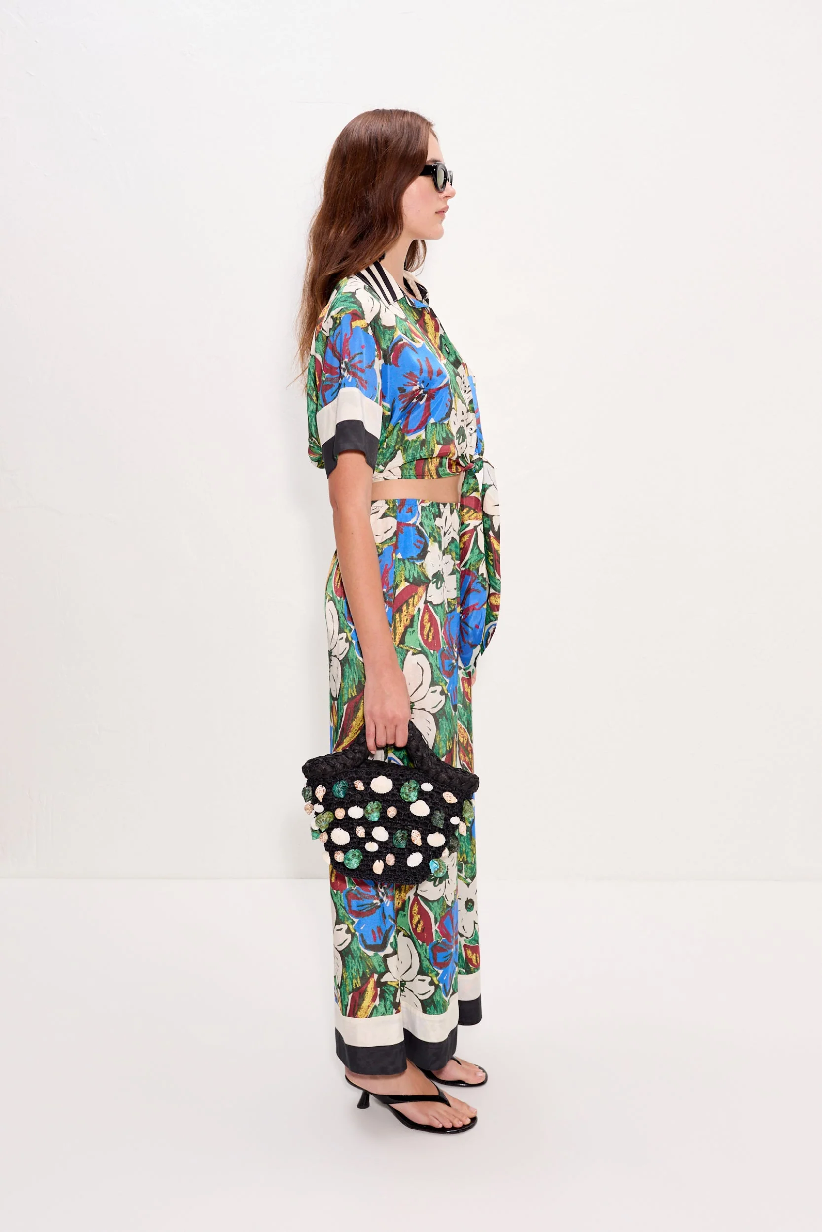 Simon Miller Nella Wide Leg Pant - Tropical Floral Print Combo - Image 3