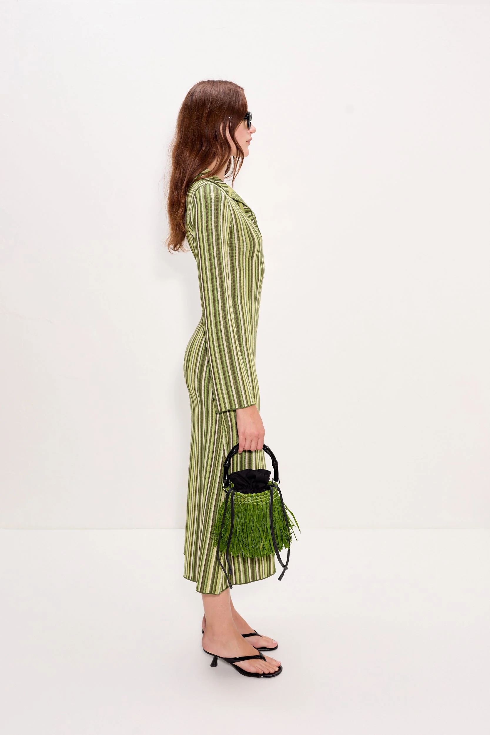 Simon Miller Reade Polo Dress - Landscape Multi Stripe - Image 2