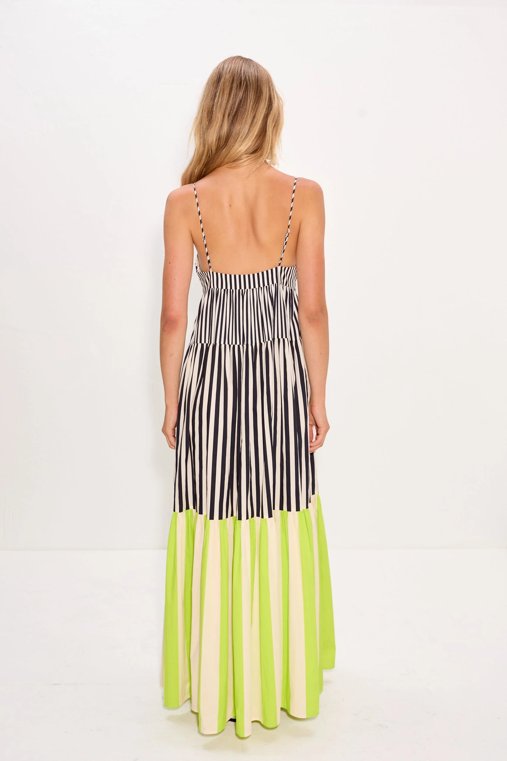 Simon Miller Romi Poplin Dress - Black/Cream/Lime Multi - Image 5