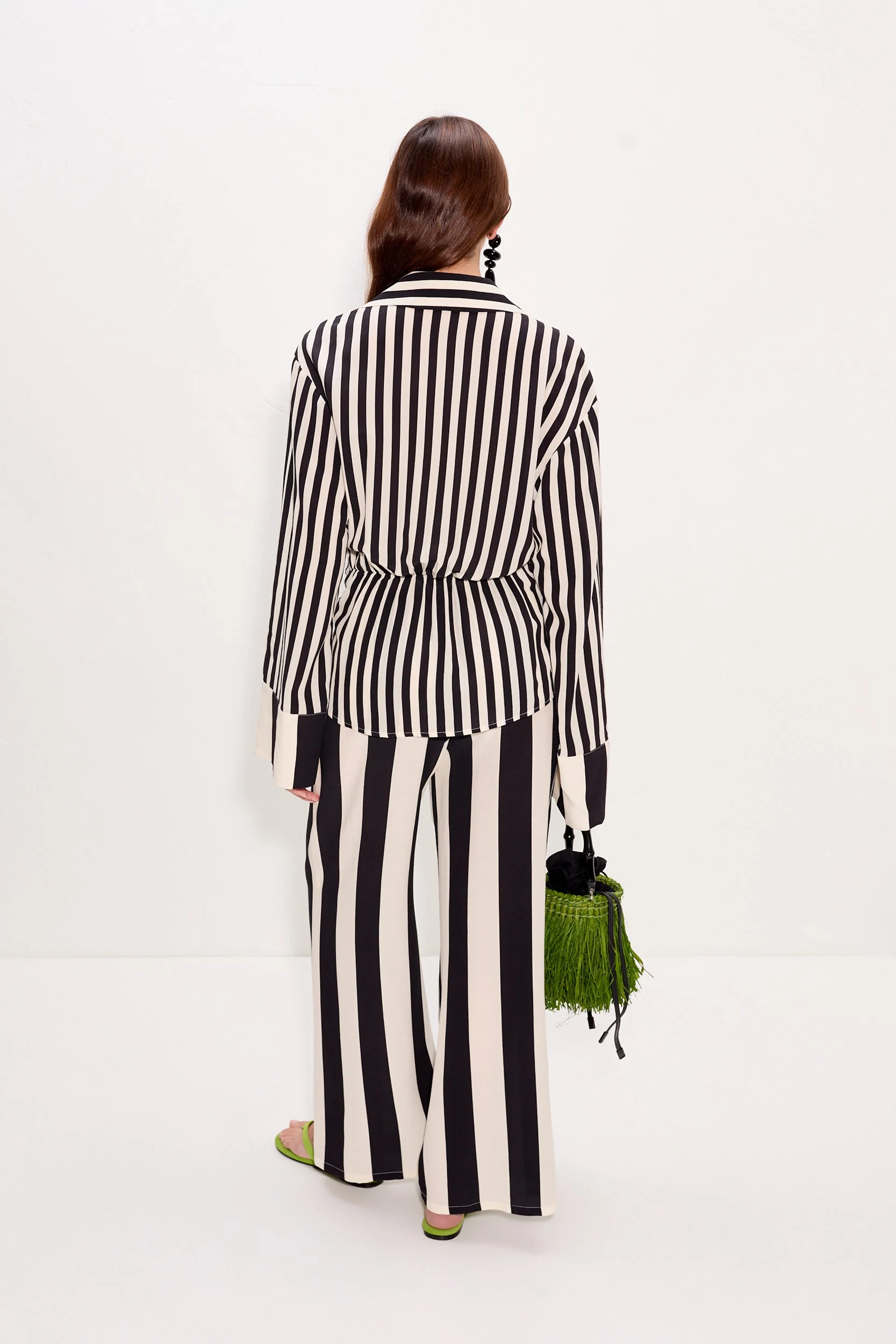Simon Miller Vietta Crepe Top - Black/White Stripe - Image 4