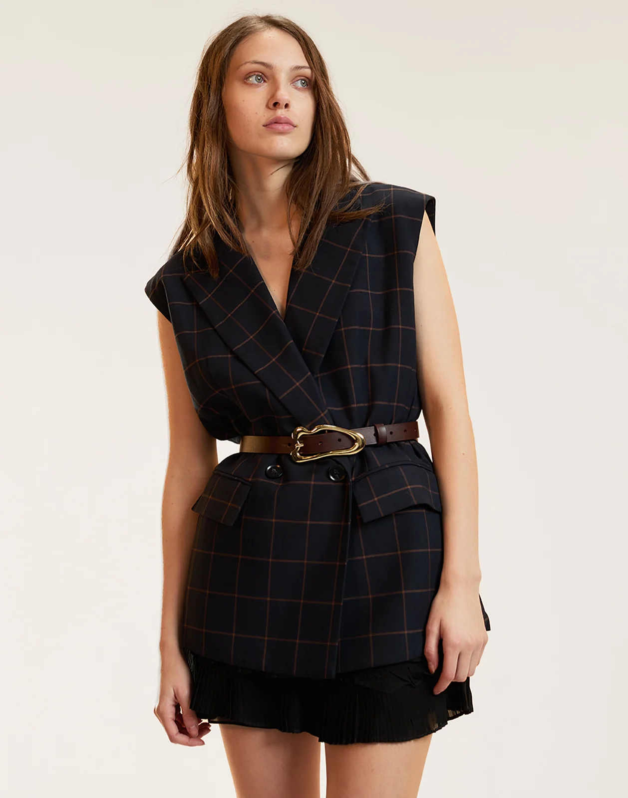 Cynthia Rowley Gilded Grid Vest - BLKWDP - Image 3