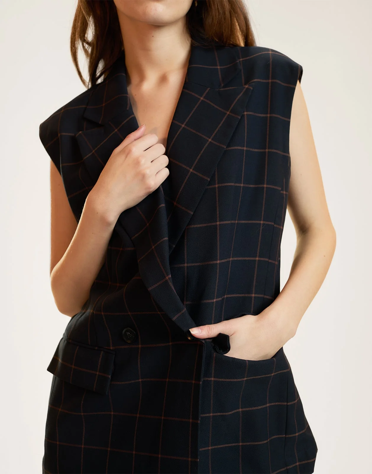 Cynthia Rowley Gilded Grid Vest - BLKWDP - Image 4