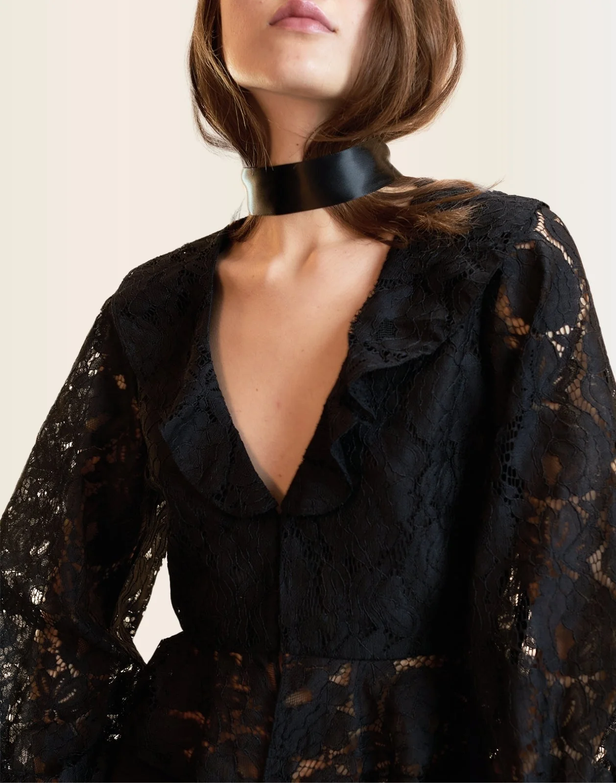 Cynthia Rowley Verona Lace Blouse - Black - Image 10