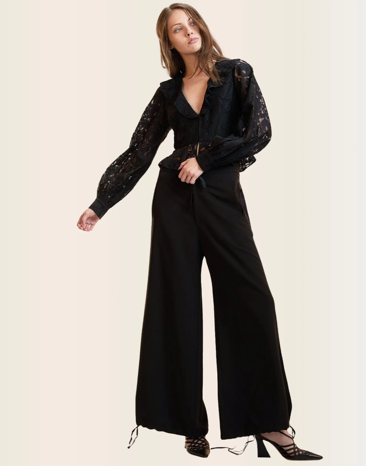 Cynthia Rowley Verona Lace Blouse - Black - Image 3