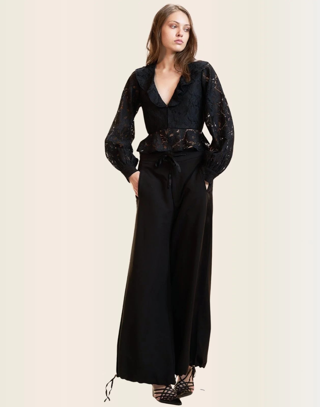 Cynthia Rowley Verona Lace Blouse - Black - Image 4