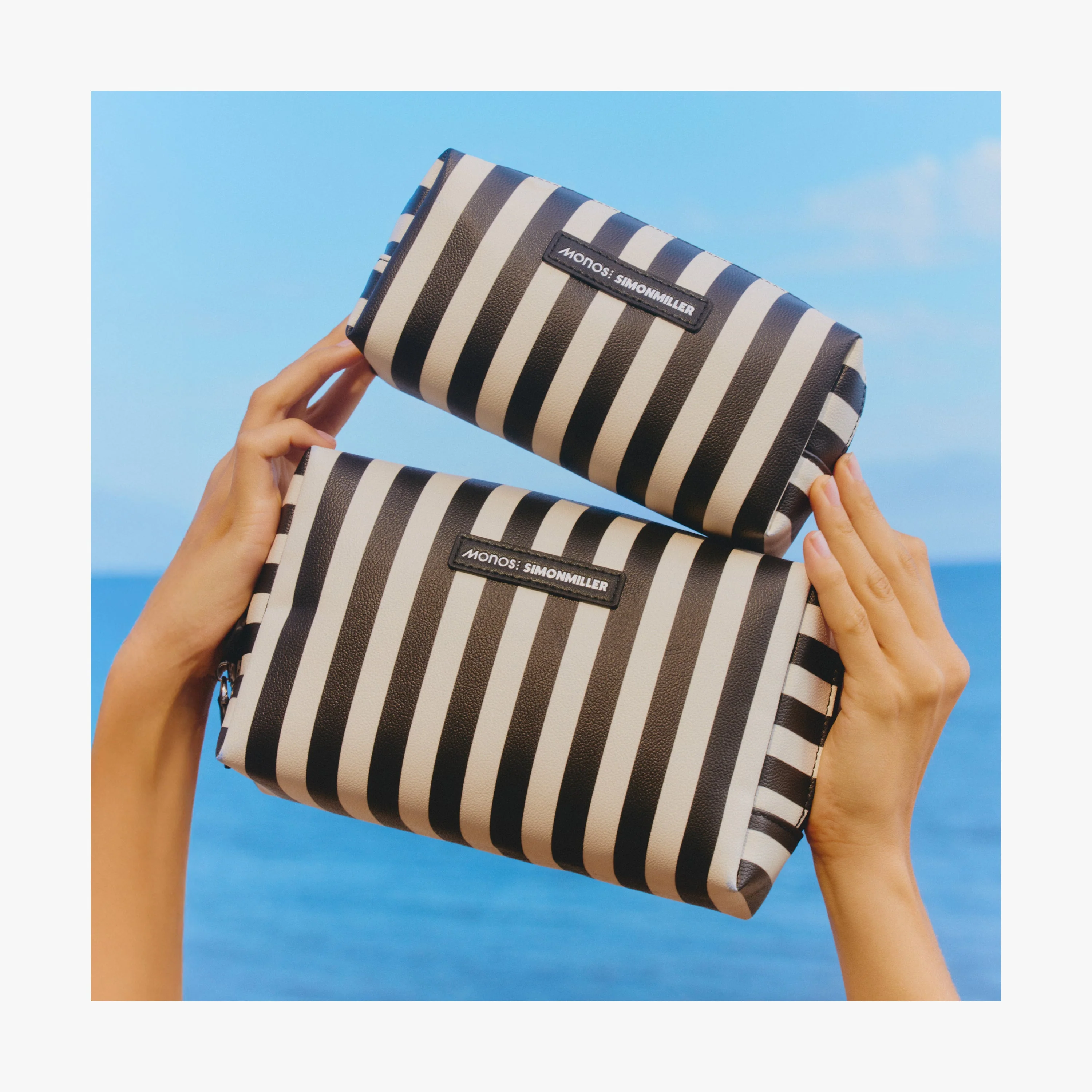 Simon Miller Large Metro Toiletry Case - Black Stripe - Image 6