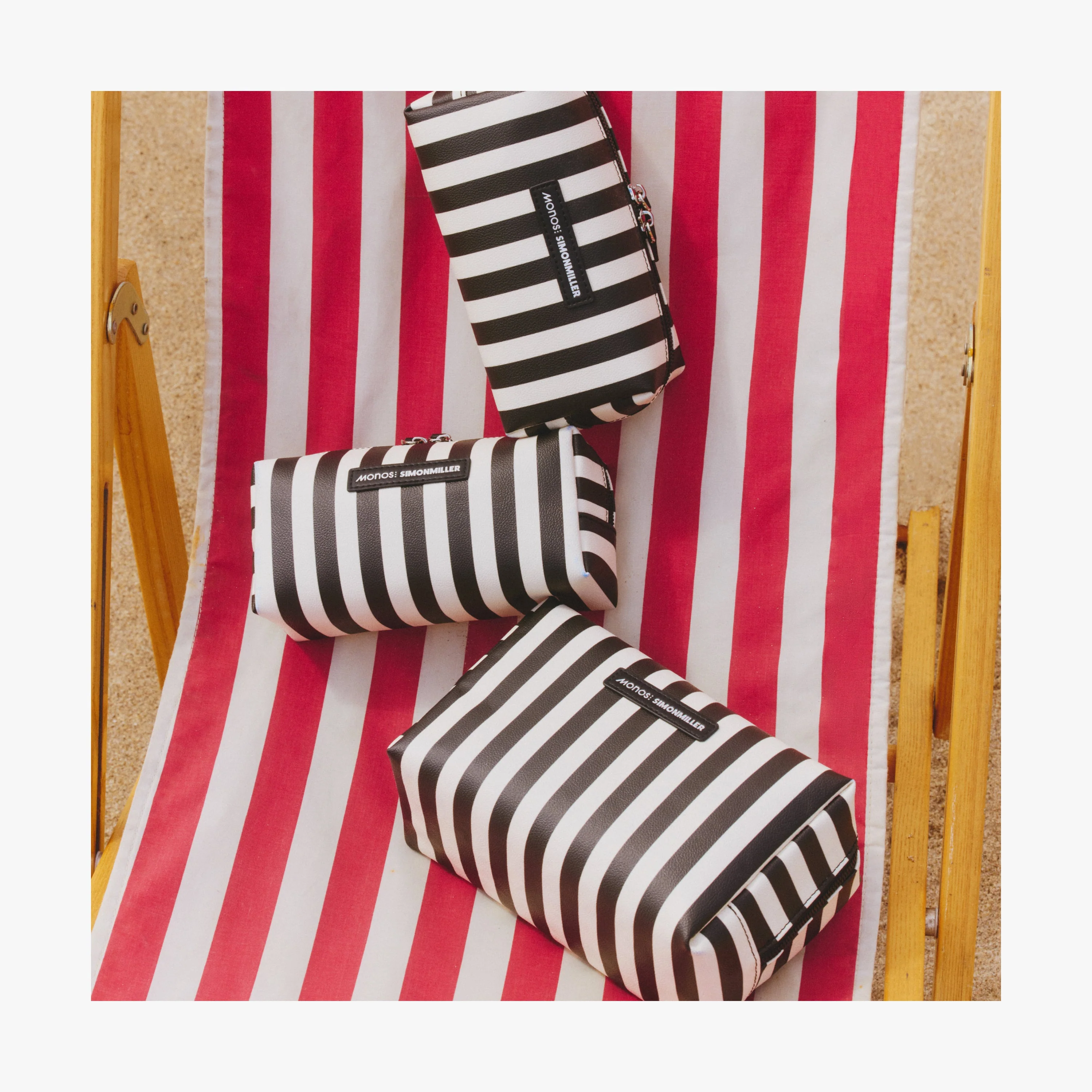 Simon Miller Large Metro Toiletry Case - Black Stripe - Image 8