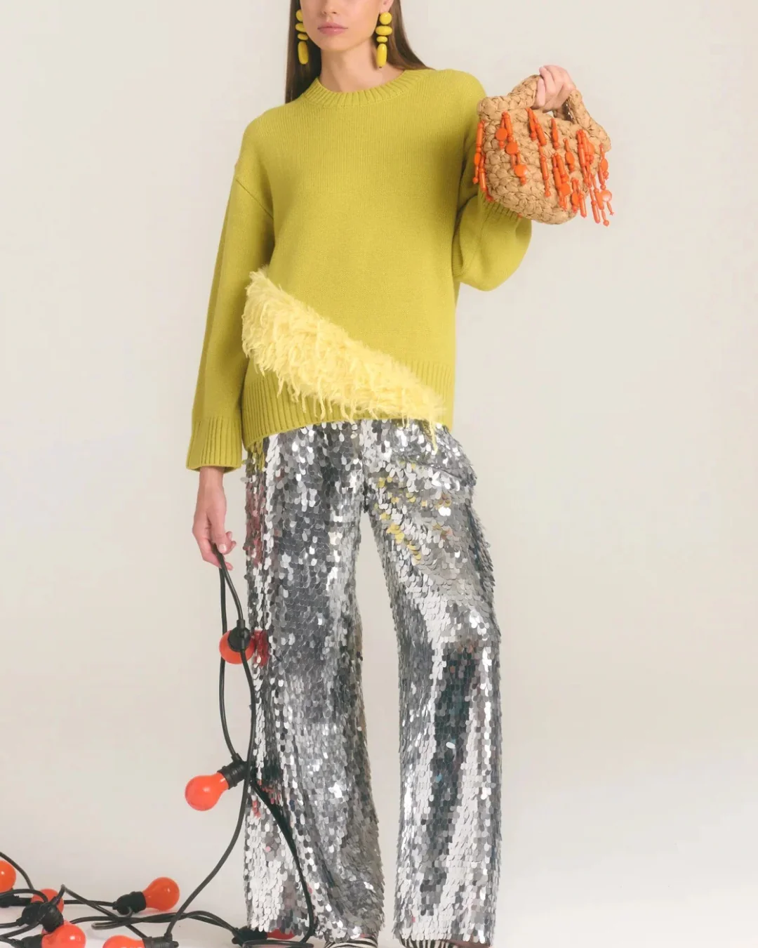 Simon Miller Beaded Shelly Bag - Natural/ Orange - Image 3