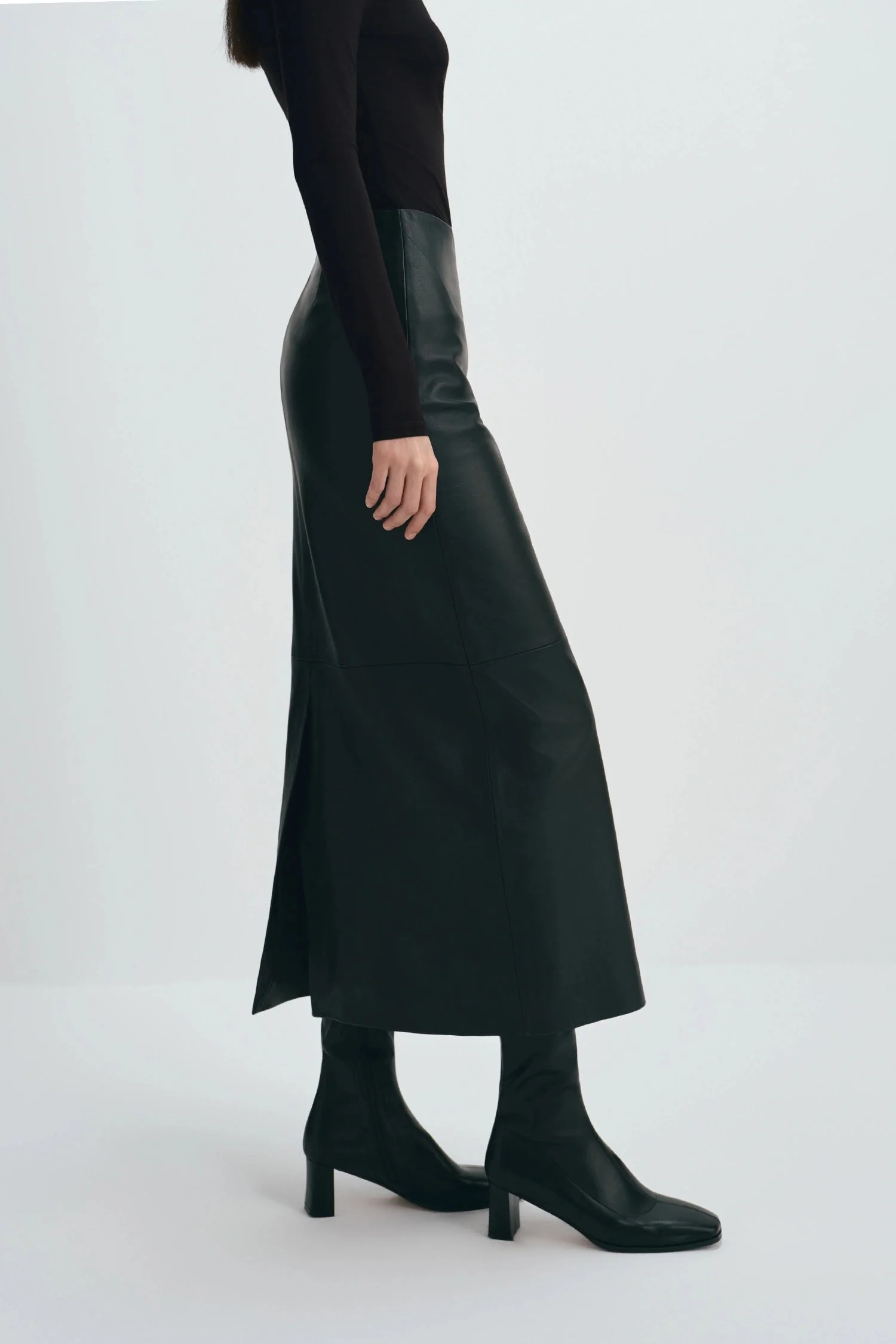 Sophie Rue Anais Leather Skirt - Black - Image 4