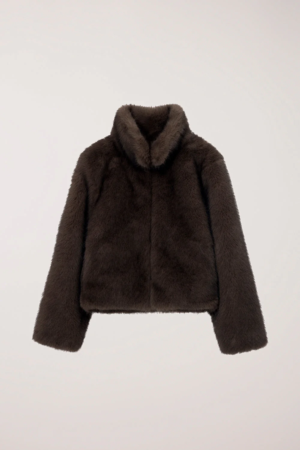 Dunst Vegan Fur Cropped Jacket - Brown - Image 3