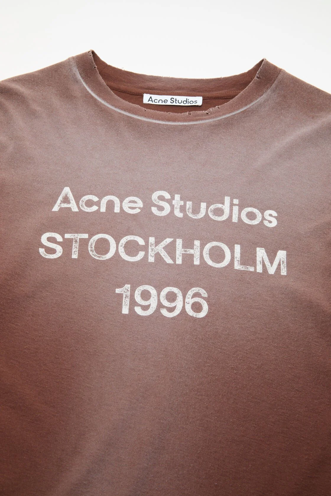 Acne Studios Logo 1996 Long Sleeve T-Shirt - Chocolate Brown - Image 2