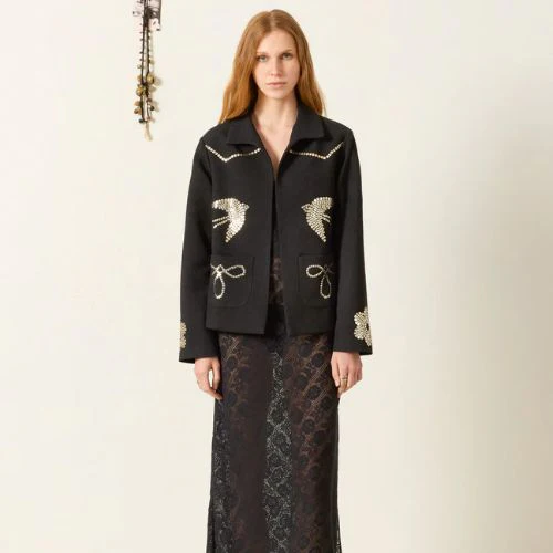 Alix Of Bohemia Francis Lovebird Coin Jacket - Black - Image 3