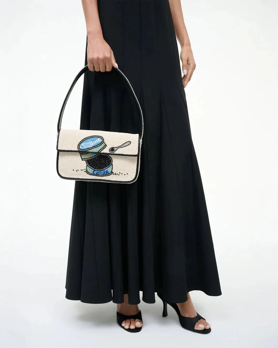 Staud Tommy Beaded Bag Caviar Dreams - Cream - Image 3