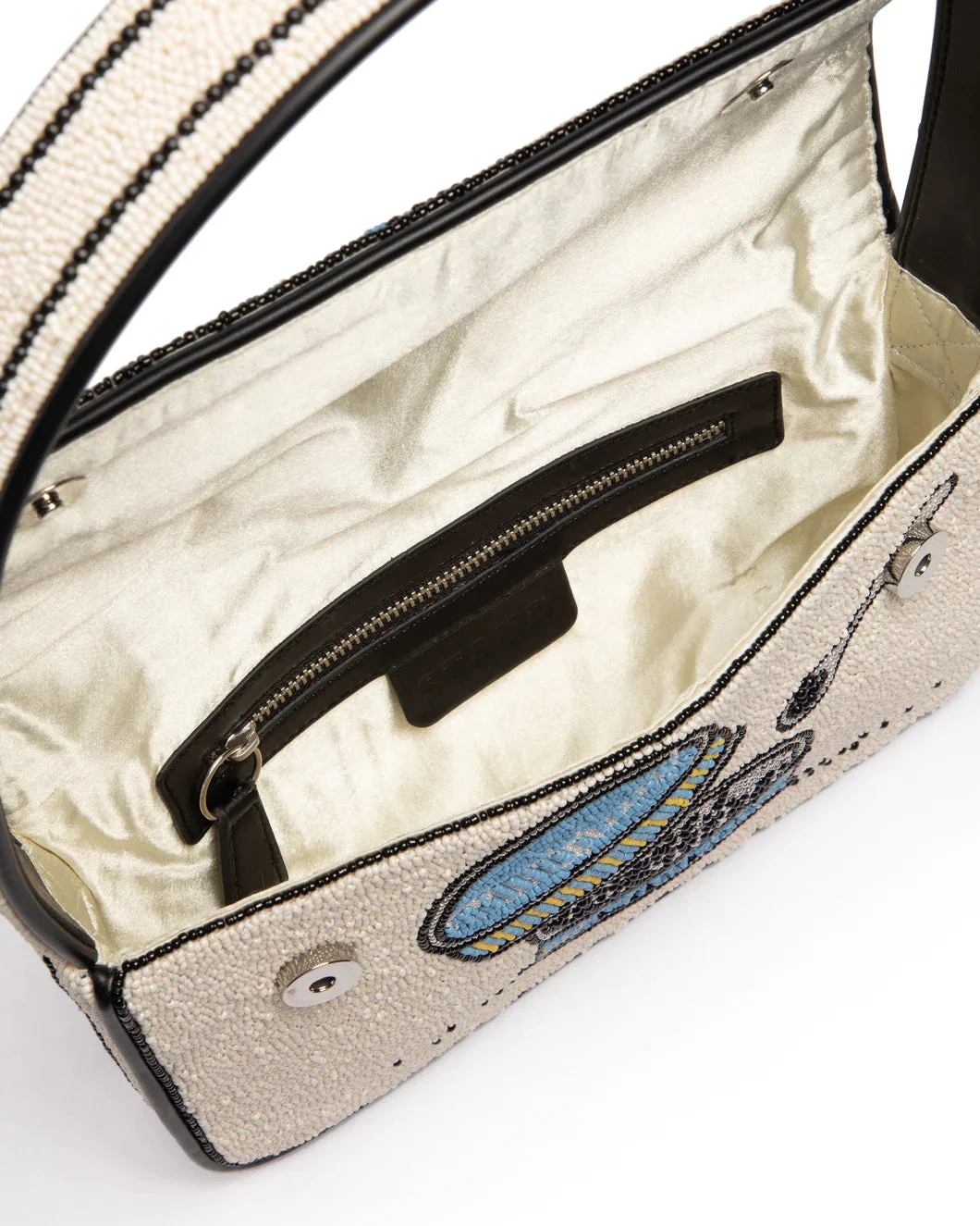 Staud Tommy Beaded Bag Caviar Dreams - Cream - Image 6