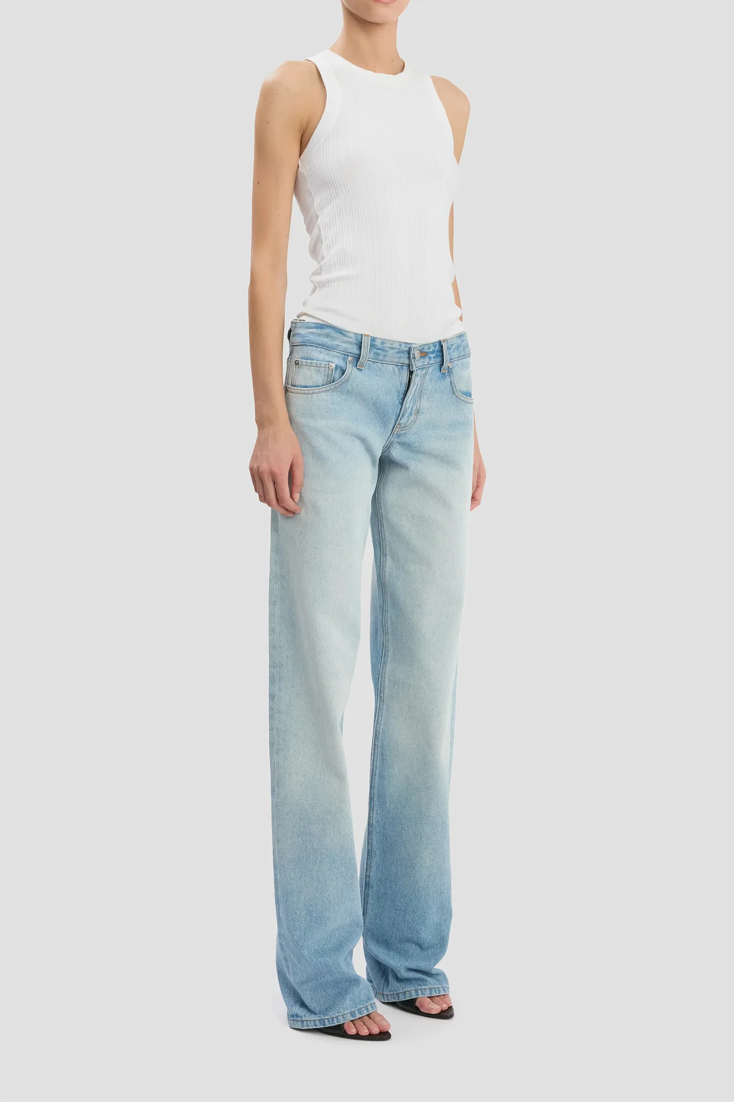 Victoria Beckham Harper Mid Rise Zip Fly Jean - Heritage Blue - Image 3