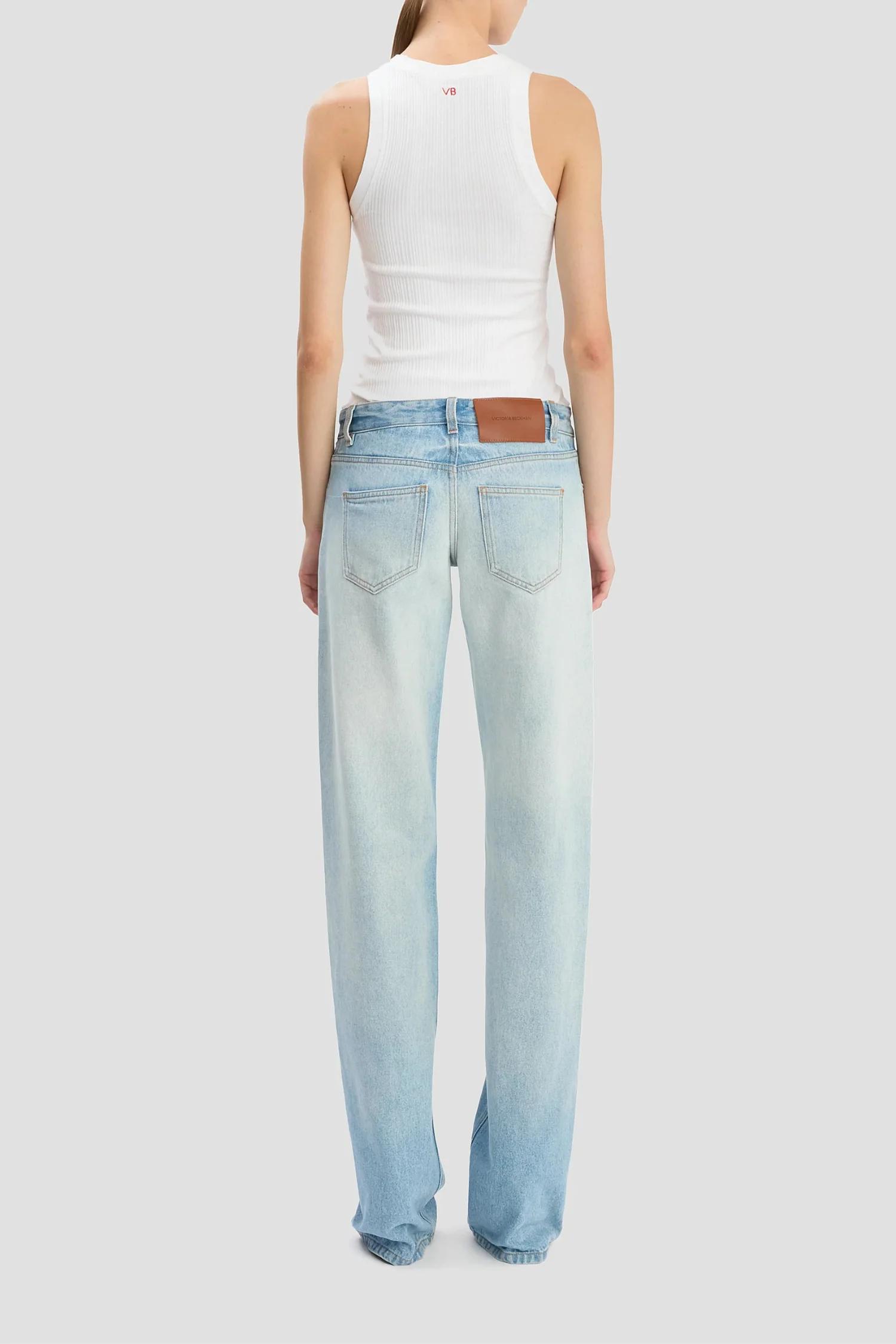 Victoria Beckham Harper Mid Rise Zip Fly Jean - Heritage Blue - Image 4