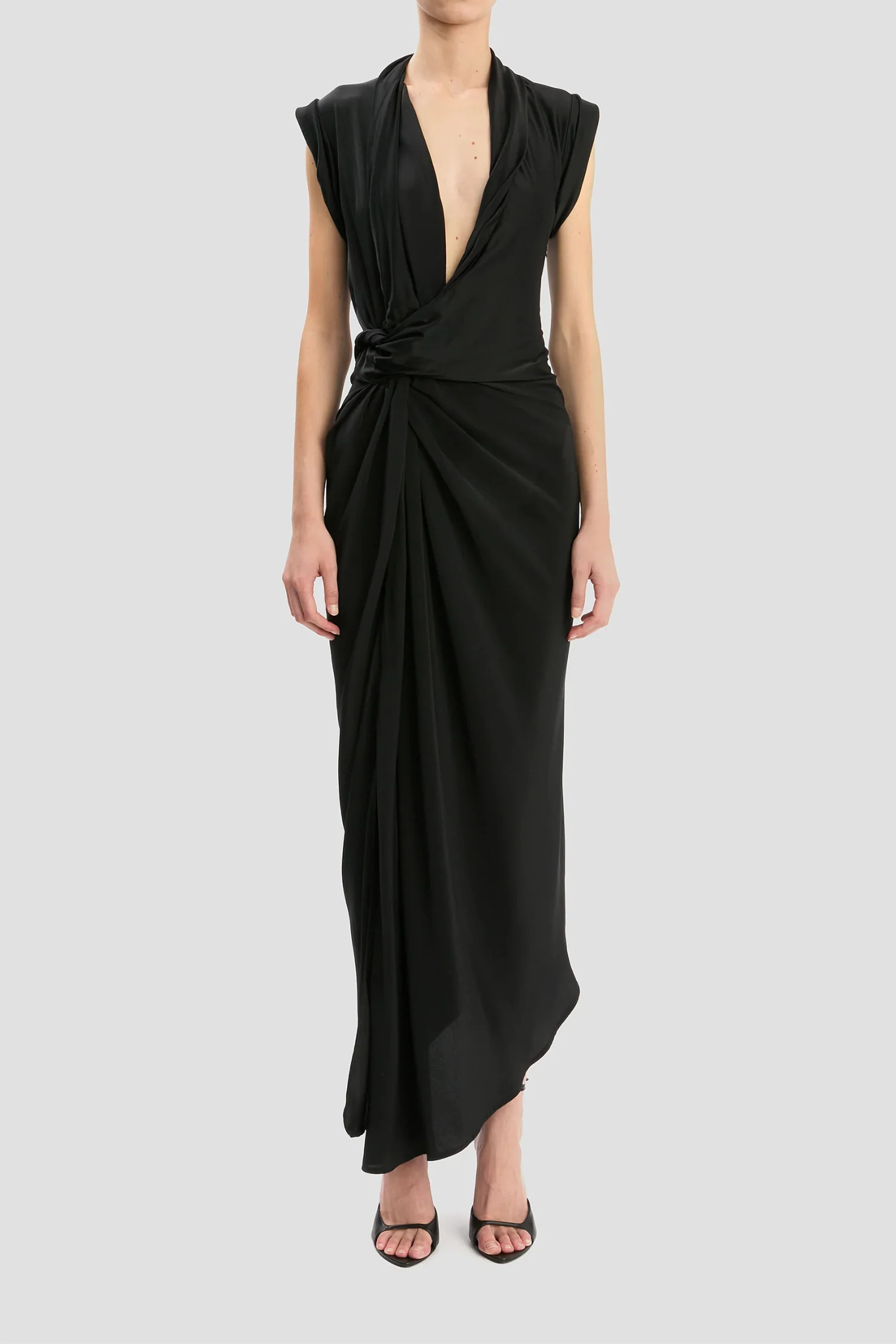 Victoria Beckham Twist Detail CDC Dress - Black - Image 2