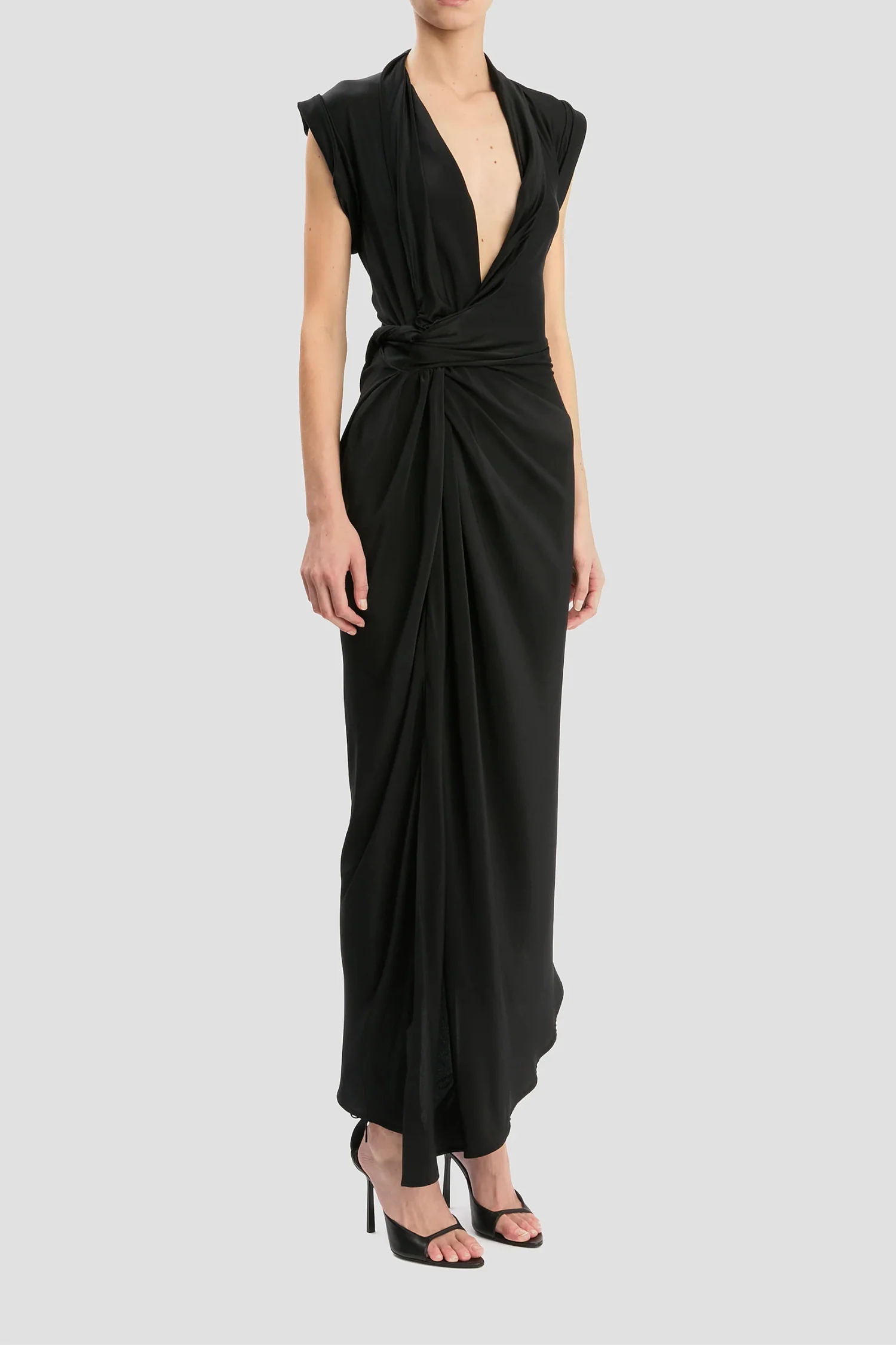 Victoria Beckham Twist Detail CDC Dress - Black - Image 3