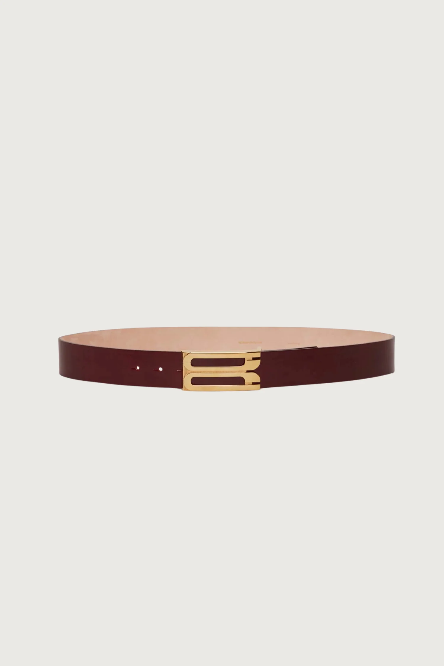 Victoria Beckham Jumbo Frame Shiny Calf Belt - Burgundy