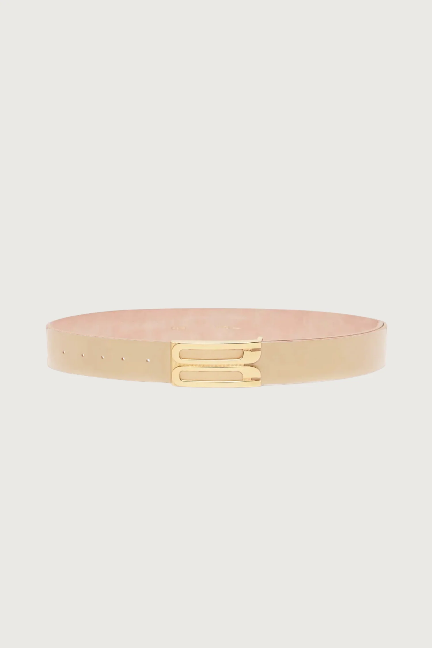 Victoria Beckham Jumbo Frame Shiny Calf Belt - Ivory