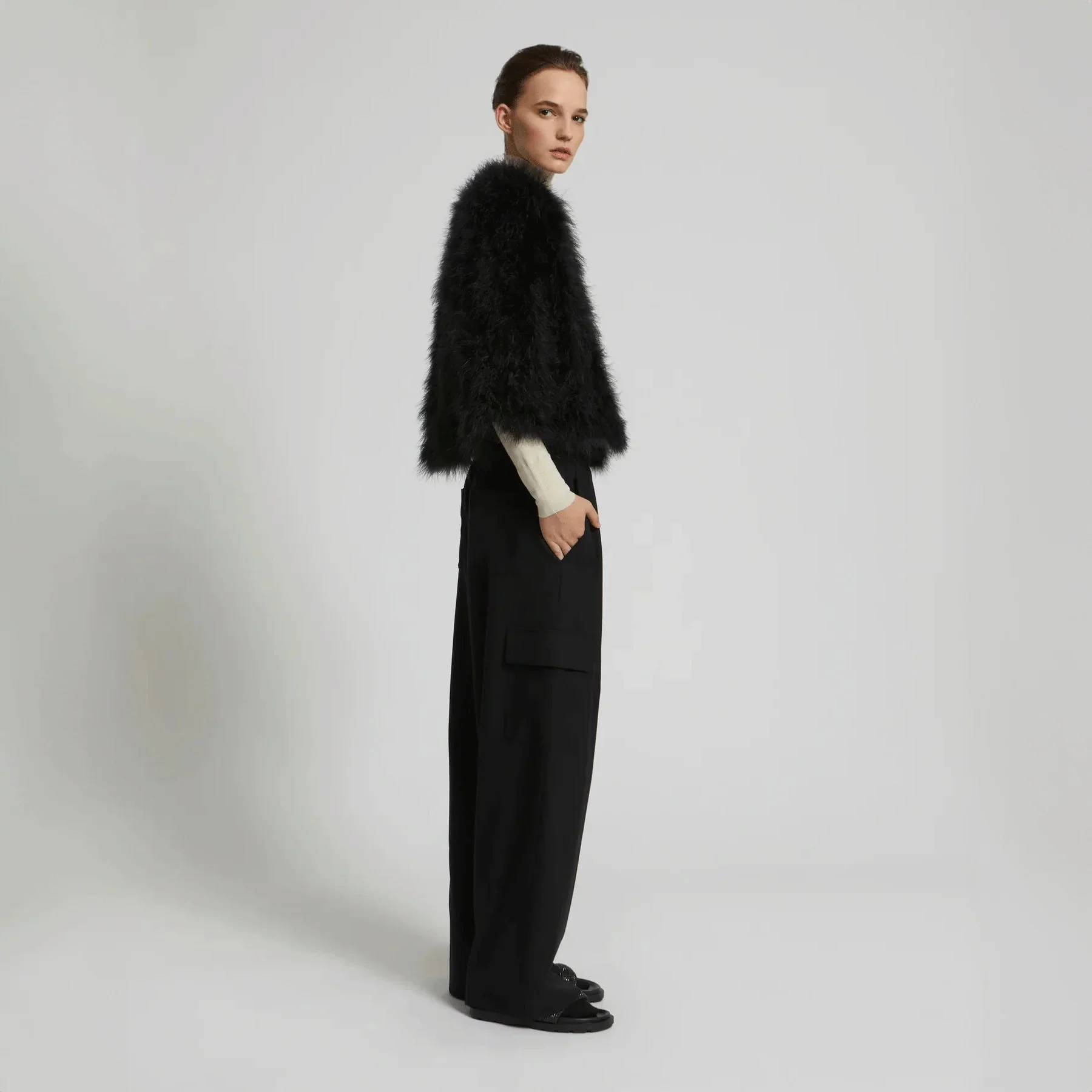 yves salomon Feather Jacket - Black - Image 3