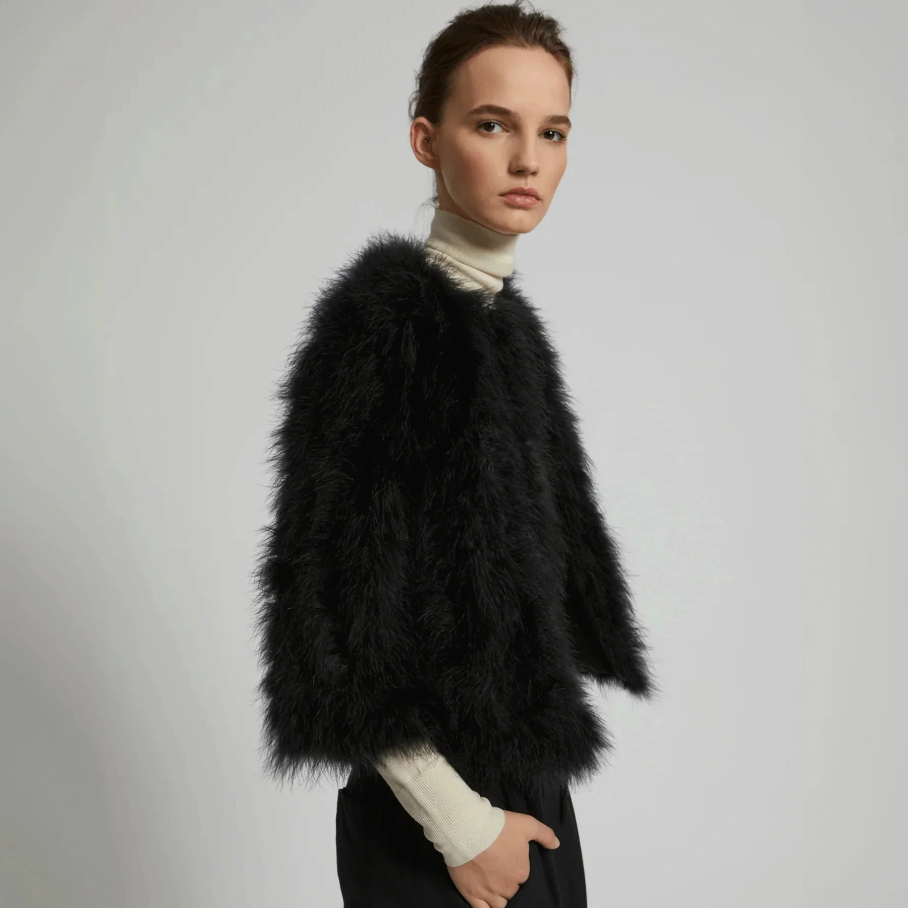 yves salomon Feather Jacket - Black - Image 4