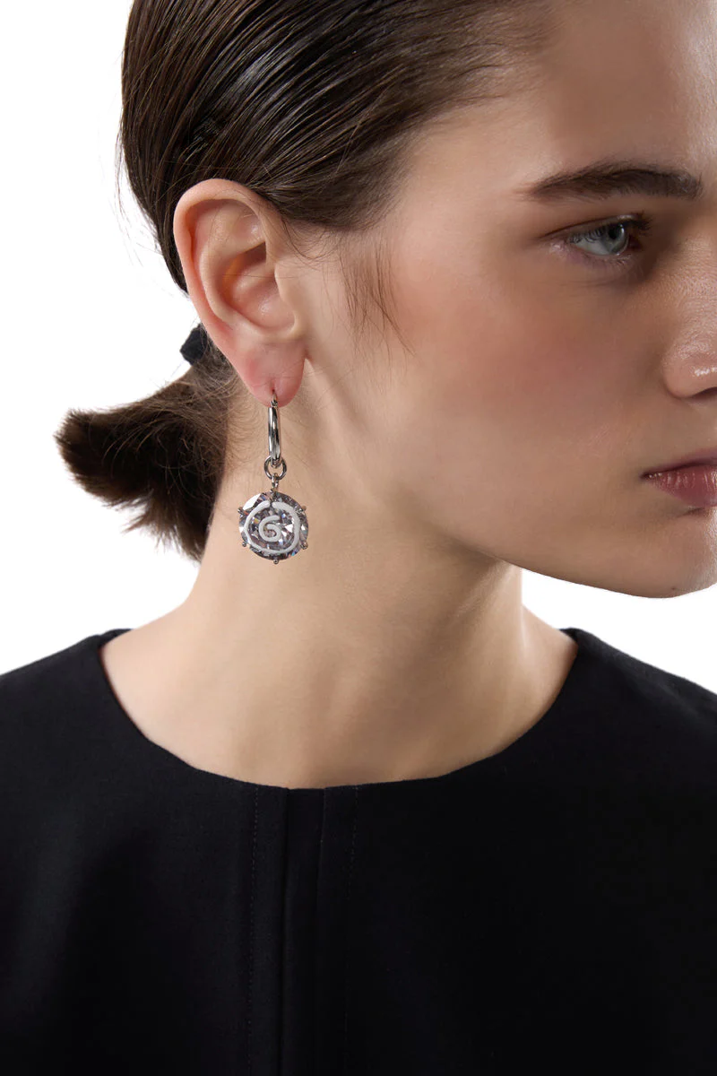 MM6 Maison Margiela Pendant-Embellished Hoop Earrings - Image 11