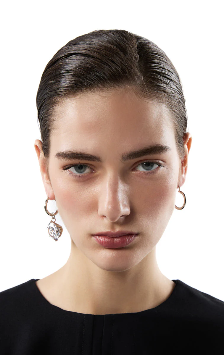 MM6 Maison Margiela Pendant-Embellished Hoop Earrings - Image 2