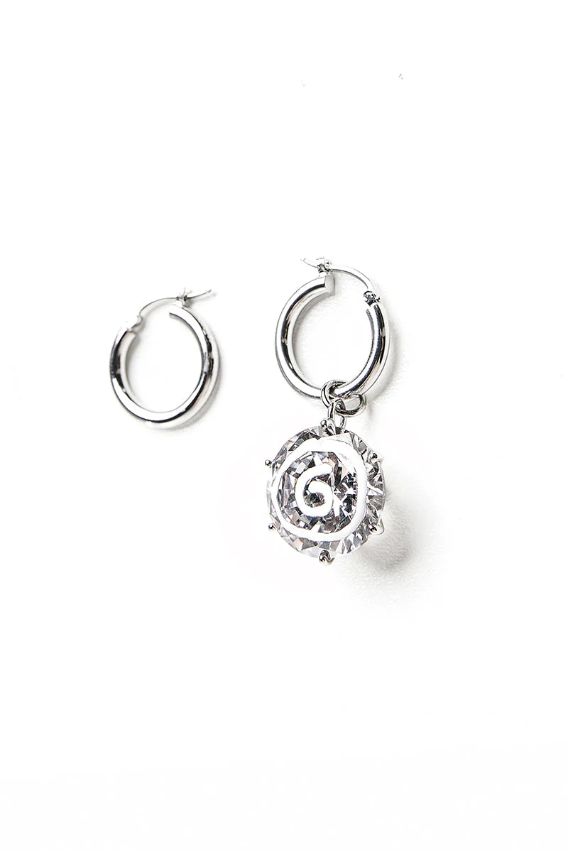 MM6 Maison Margiela Pendant-Embellished Hoop Earrings - Image 5