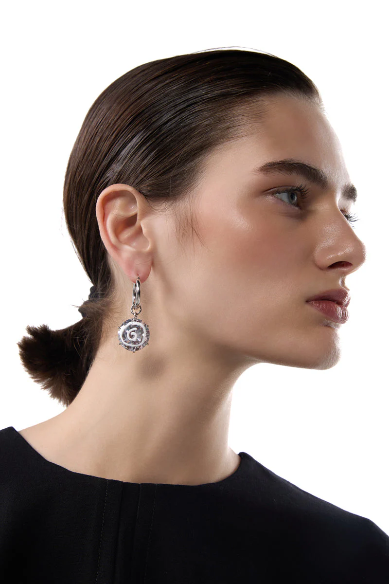 MM6 Maison Margiela Pendant-Embellished Hoop Earrings - Image 6