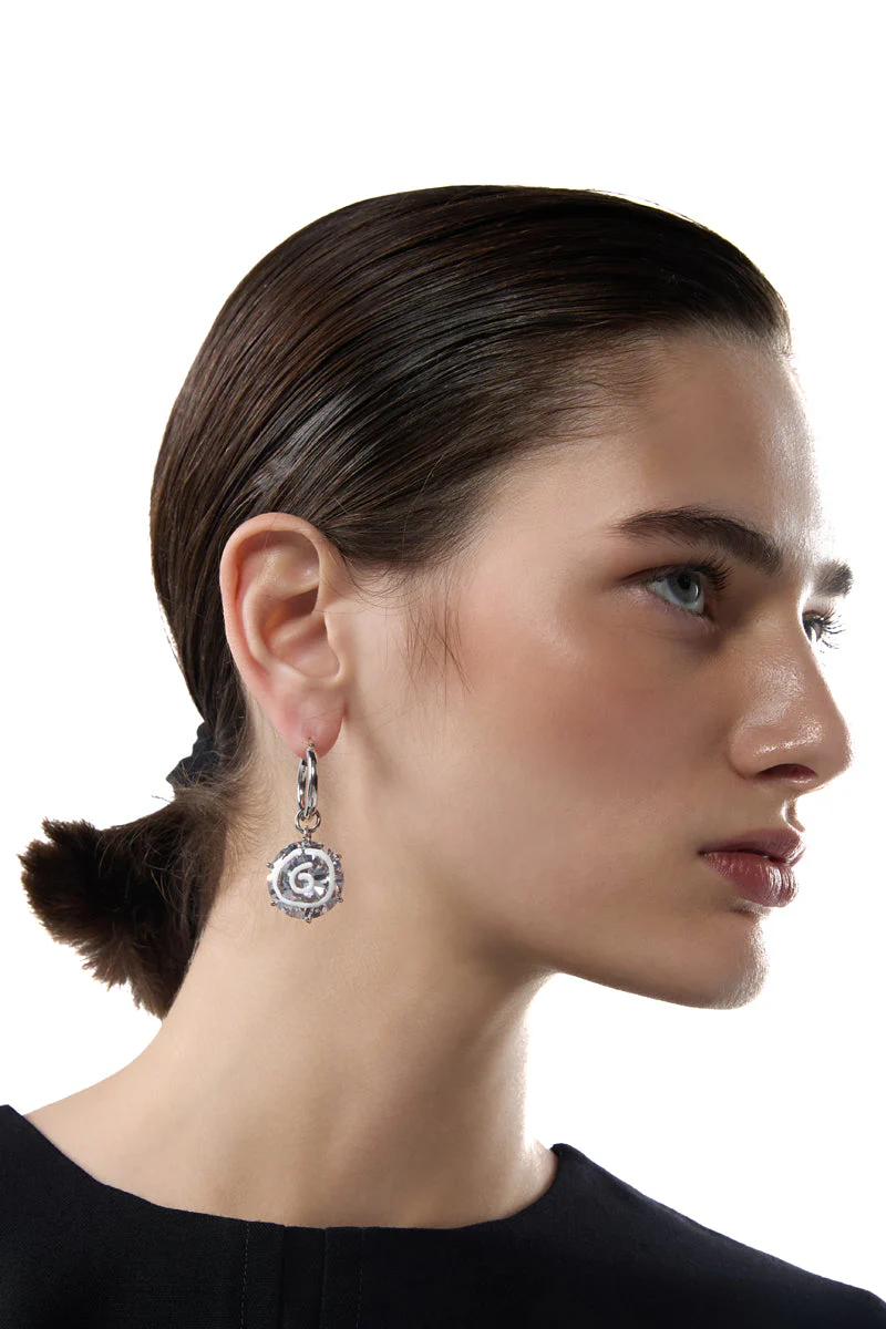 MM6 Maison Margiela Pendant-Embellished Hoop Earrings - Image 8