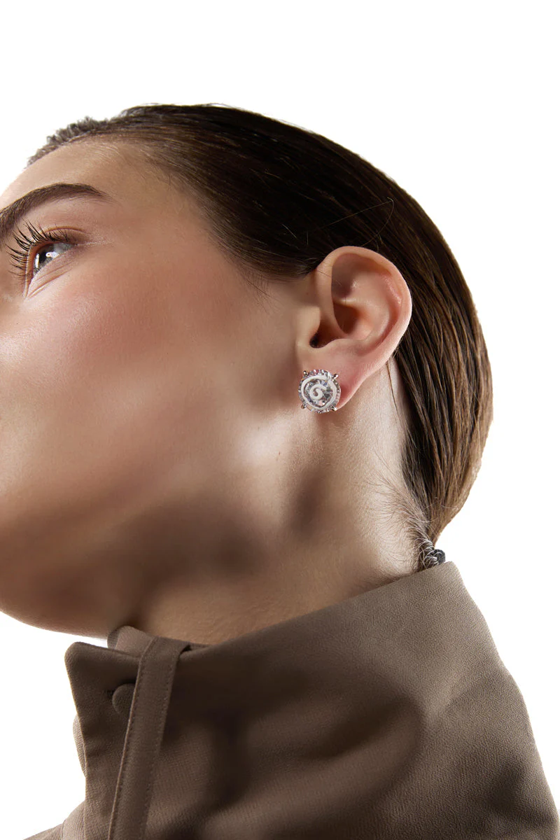 MM6 Maison Margiela White Paint Earrings - White - Image 2